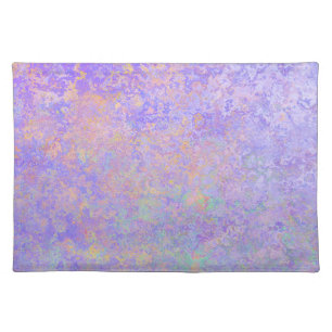 Psychedelic Lavender Purple Neon Pastel Abstract Cloth Placemat