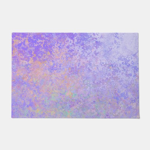 Psychedelic Lavender Purple Neon Pastel Abstract Doormat