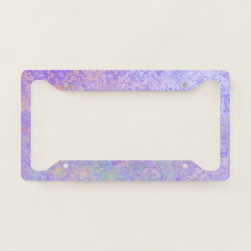 Psychedelic Lavender Purple Neon Pastel Abstract License Plate Frame