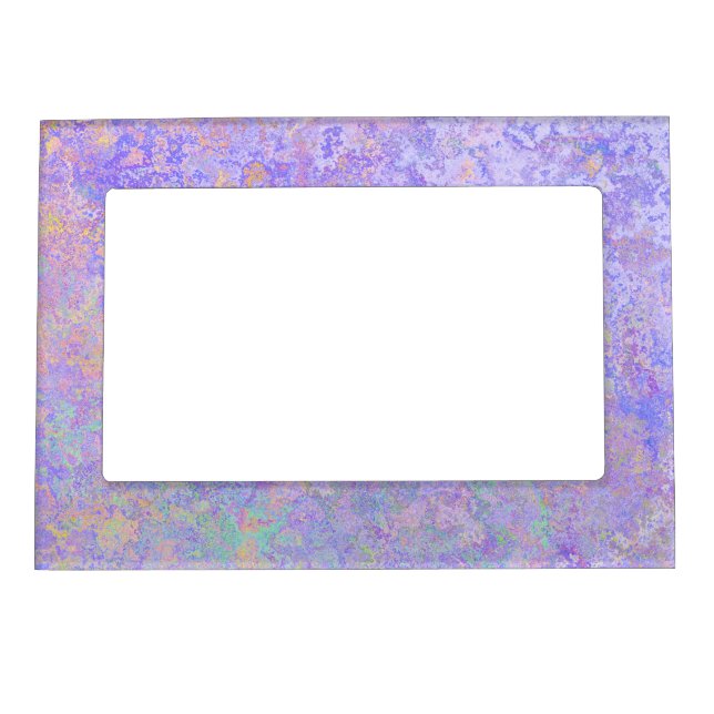 Psychedelic Lavender Purple Neon Pastel Abstract Magnetic Frame (Front)