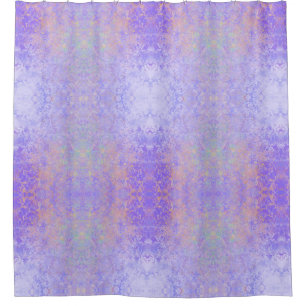 Psychedelic Lavender Purple Neon Pastel Abstract Shower Curtain