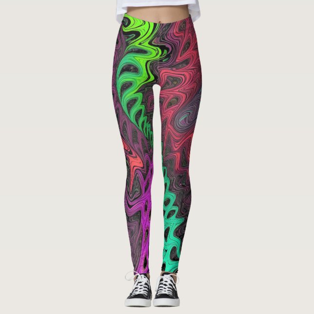Psychedelic Legging - Vibrant and Creative Design (Front)