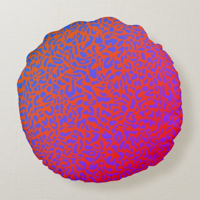Psychedelic Leopard Round Pillow (Back)