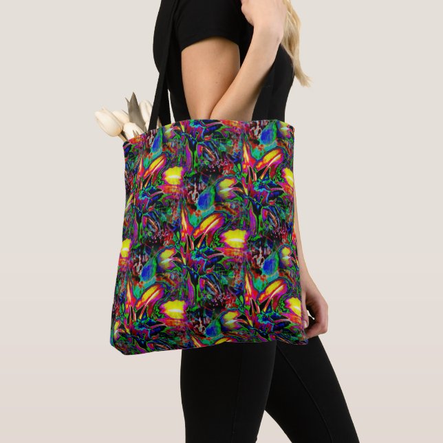 Psychedelic Lilies....... Tote Bag (Close Up)