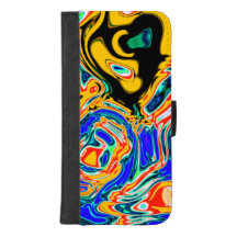 Psychedelic Liquid Marble Wallet Phone Case