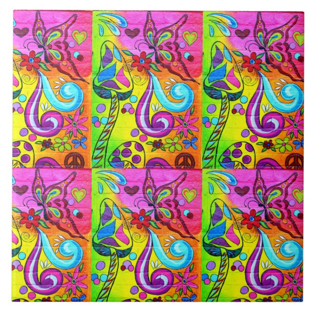 psychedelic magic mushroom tile (Front)
