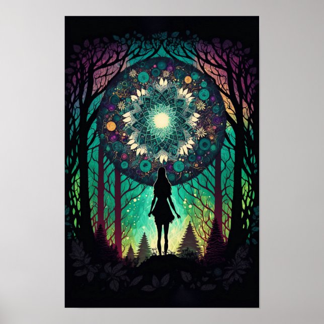 Psychedelic Mandala Forest Poster | Trippy 1 (Front)