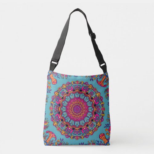 Psychedelic Mandala Garden Crossbody Bag