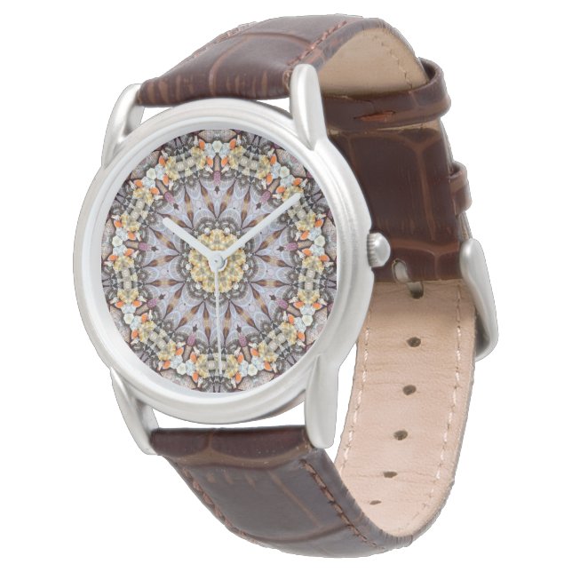 Psychedelic Mandala Retro Hippie Trippy Boho Chic Watch (Angled)