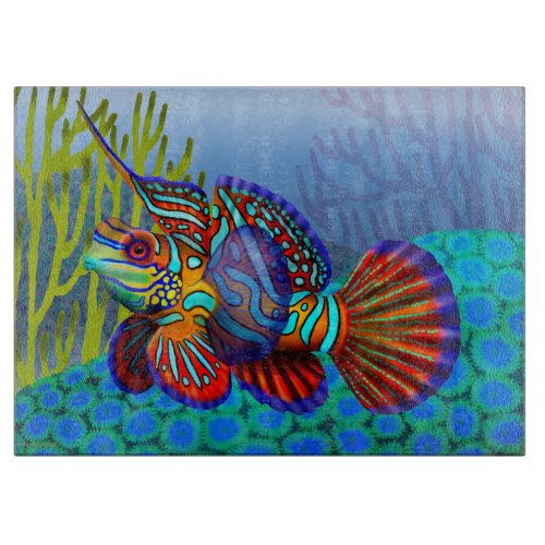 Psychedelic Mandarin Dragonet Fish Cutting Board