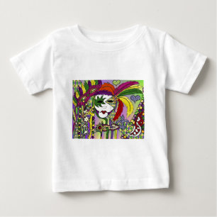 Psychedelic Mardi Gras Feather Masks Gifts Apparel Baby T-Shirt