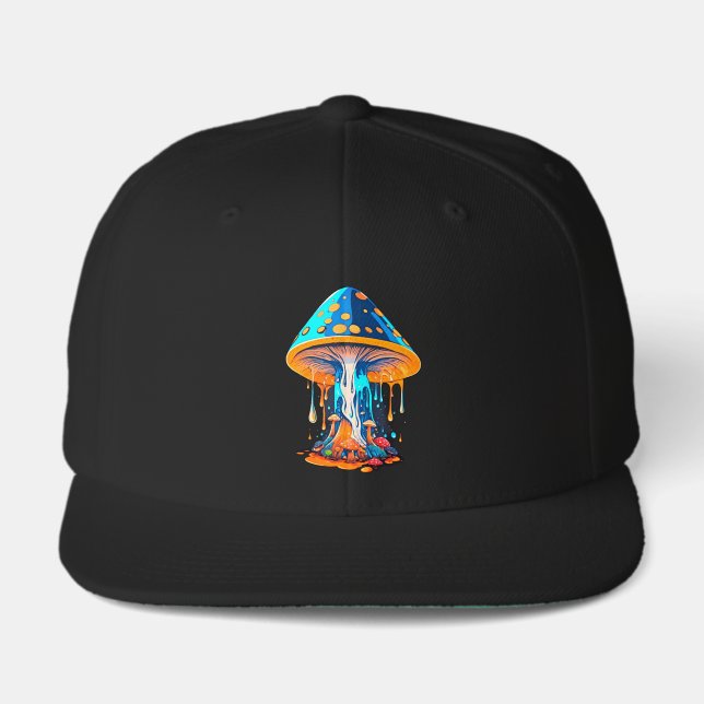 Psychedelic Melting Mushroom Snapback Hat (Front)