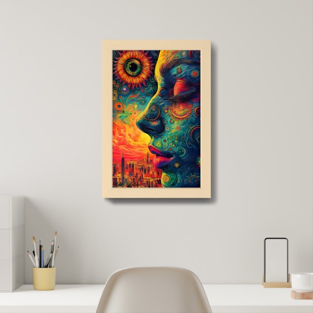 Psychedelic Metropolis Framed Art (Home Office)