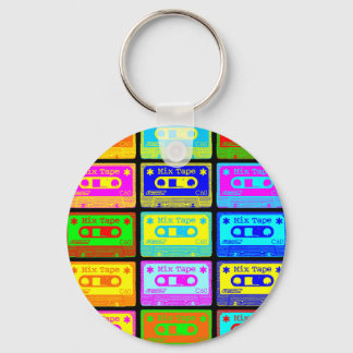 Psychedelic Mix Tape Keychain