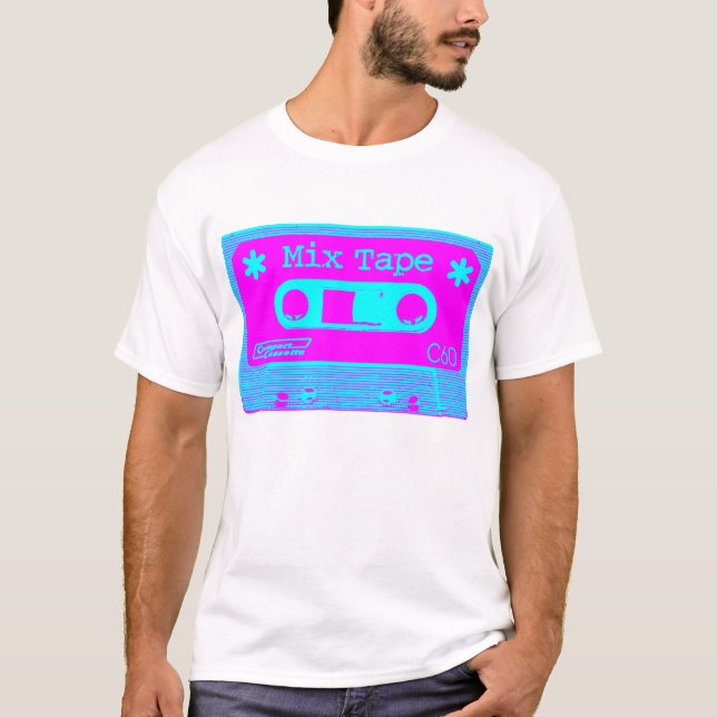 Psychedelic Mix Tape - Magenta and Cyan T-Shirt (Front)