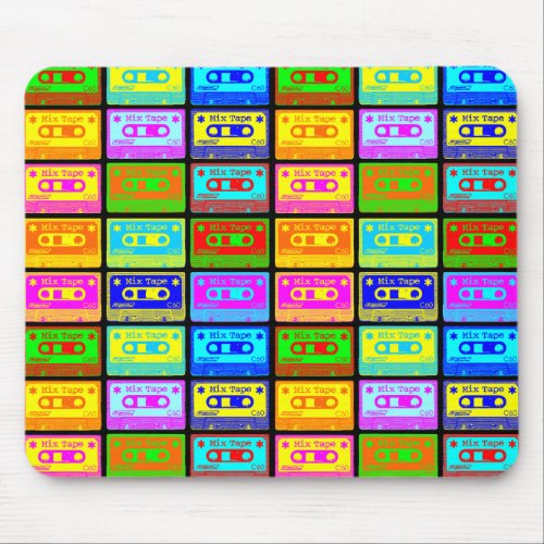 Psychedelic Mix Tape Pop Mouse Pad