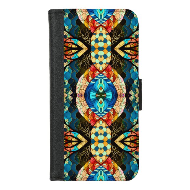 PSYCHEDELIC MODERN ELEGANT JAPANESE STYLE iPhone WALLET CASE (Front)