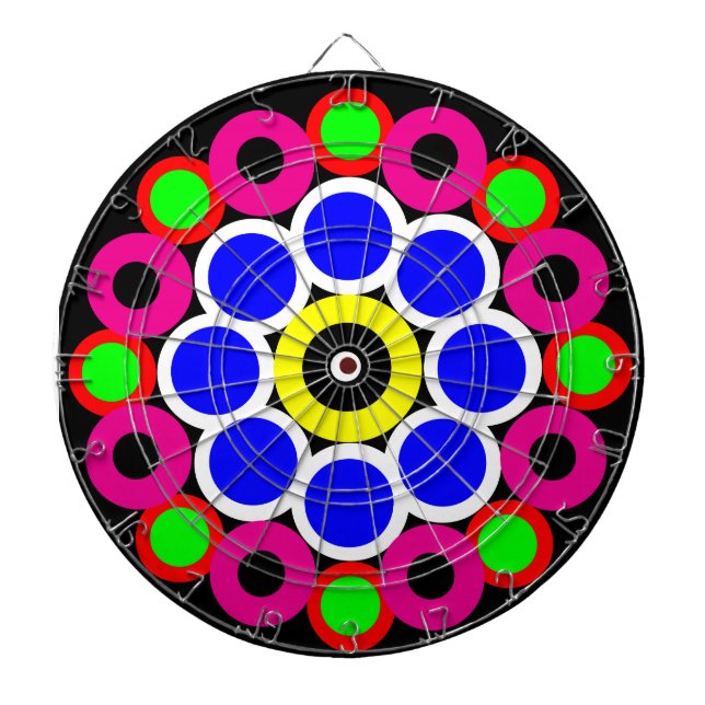Psychedelic Modern Persian Rug Pattern Dart Board (Front)