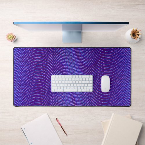  Psychedelic Moir Effect Abstract Blue and Purple Desk Mat