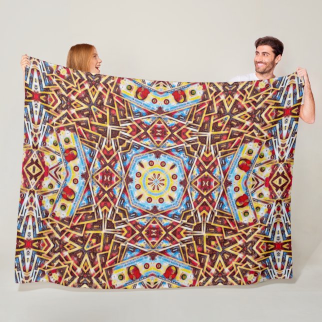 Psychedelic Money Mandala Satin Fleece Blanket (In Situ)