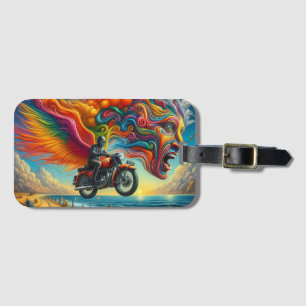 Psychedelic Motorcycle Dreamscape Luggage Tag