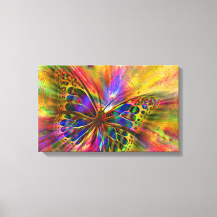Psychedelic & Multi-Colored Butterfly Canvas Print
