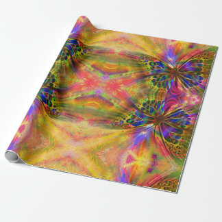 Psychedelic & Multi-Colored Butterfly Wrapping Paper