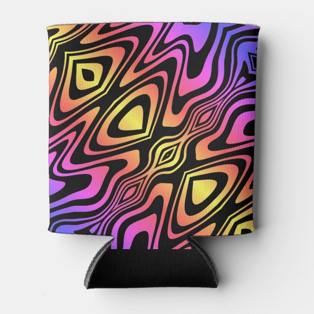 Psychedelic Multicolored Can Cooler (Front)
