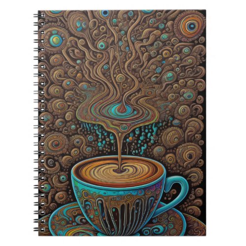 Psychedelic Mushroom Coffee Melting Drip Tea Notebook