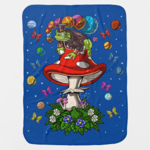 Psychedelic Mushroom Frog Baby Blanket