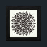 Psychedelic Mushroom Mandala Black And White Gift Box<br><div class="desc">Embrace the beauty of the shadows with this intricate "Psychedelic Mushroom Mandala." This digital ink illustration blends the edgy aesthetic of gothic art with the hypnotic symmetry of a traditional mandala. Featuring hand-drawn mushrooms, swirling vines, and surreal botanical elements, this monochromatic design draws inspiration from vintage tattoo flash and dark...</div>