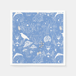 Psychedelic Mushroom Pattern 2D.BW.b Napkins