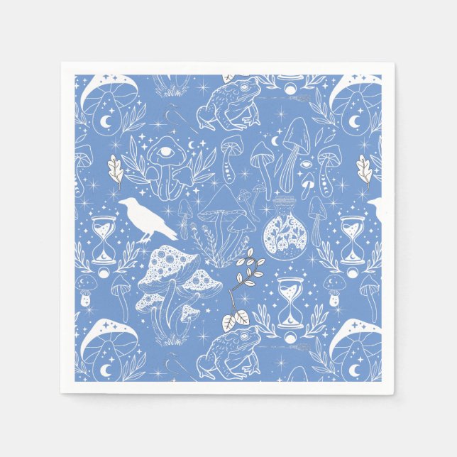 Psychedelic Mushroom Pattern 2D.BW.b Napkins (Front)