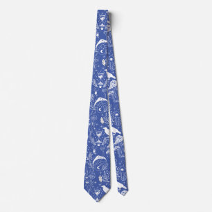 Psychedelic Mushroom Pattern 2D.BW.b Neck Tie