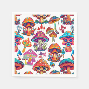 Psychedelic Mushroom Pattern 3D Napkins