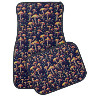 Psychedelic Mushroom Retro Car Floor Mats