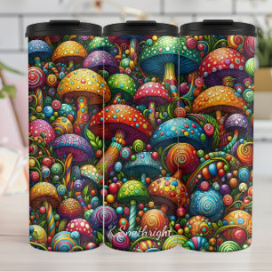 Psychedelic Mushroom Wonderland Pattern Thermal Tumbler