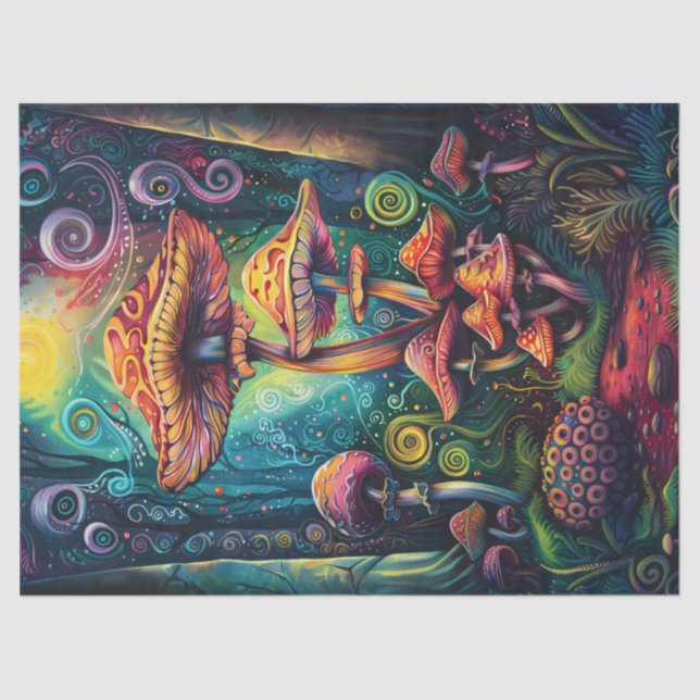 Psychedelic Mushrooms Decoupage Tissue Paper (Front)