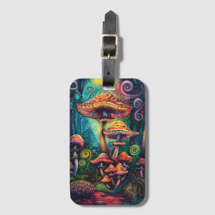 Psychedelic Mushrooms Funky Artwork Luggage Tag