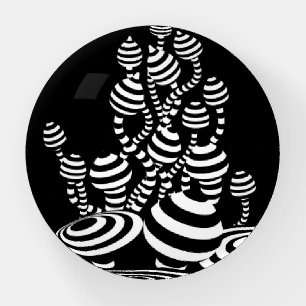 Psychedelic mushrooms glass dome paperweight