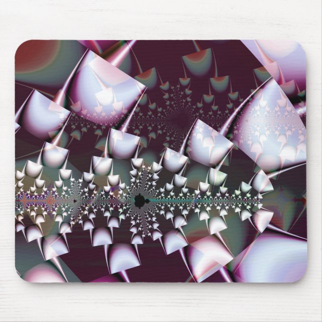 Psychedelic Mushrooms Magenta Fractal Art Mouse Pad (Front)