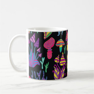Psychedelic Mushrooms Rainbow Colors Pattern Coffee Mug