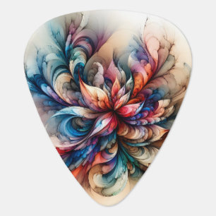 Psychedelic Music Accessory Colorful Fractal Guitar Pick