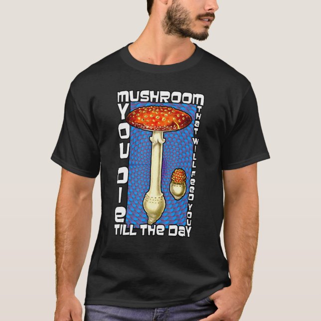 Psychedelic Mycelium Mushroom Anatomy T-Shirt (Front)