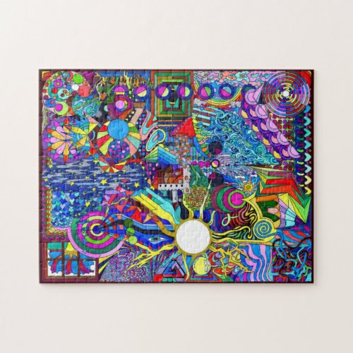Psychedelic Myndlspyll Pour Graphic Design Jigsaw Puzzle