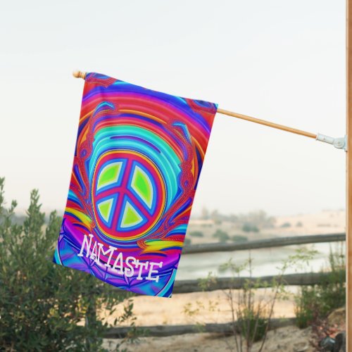 Psychedelic Namaste Trippy Hippie Peace Sign