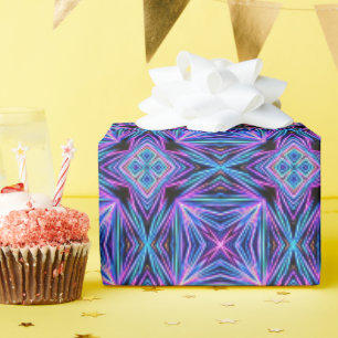Psychedelic Neon Abstract Explosion Wrapping Paper