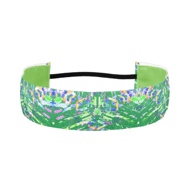 Psychedelic Neon Abstract Kaleidoscope Art  Athletic Headband (Front)