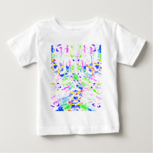 Psychedelic Neon Abstract Kaleidoscope Art  Baby T-Shirt