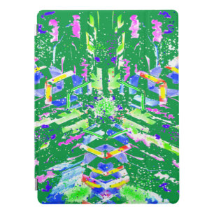 Psychedelic Neon Abstract Kaleidoscope Art  iPad Pro Cover